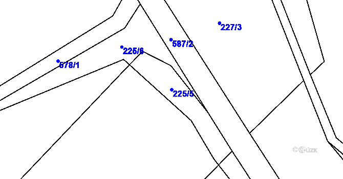 Parcela st. 225/5 v KÚ Drnholec nad Lubinou, Katastrální mapa