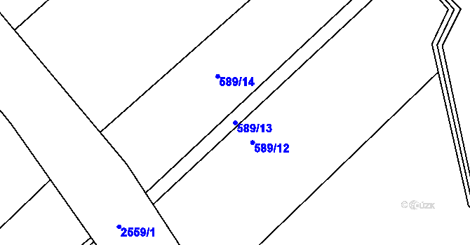 Parcela st. 589/13 v KÚ Drnholec nad Lubinou, Katastrální mapa