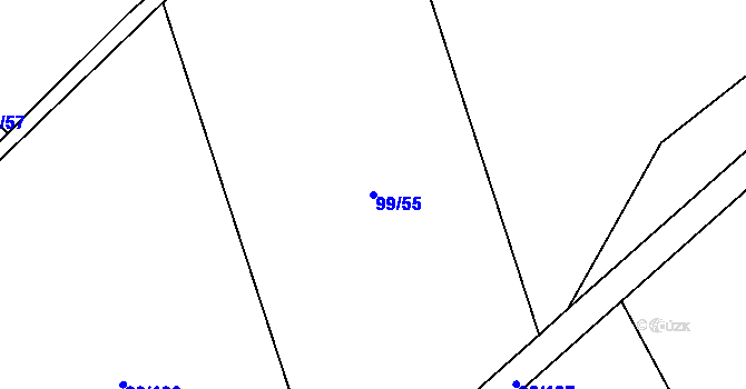 Parcela st. 99/55 v KÚ Drnholec nad Lubinou, Katastrální mapa