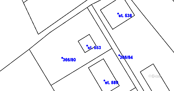 Parcela st. 553 v KÚ Drnholec nad Lubinou, Katastrální mapa