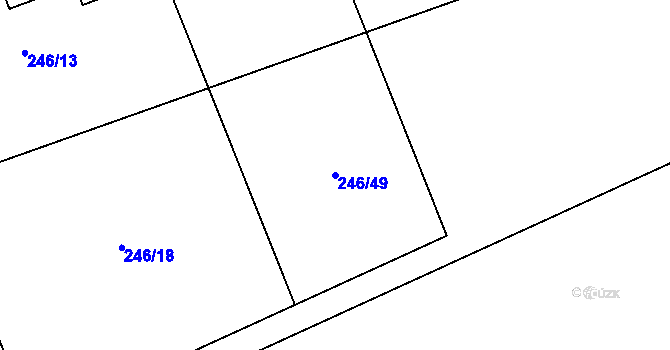 Parcela st. 246/49 v KÚ Drnholec nad Lubinou, Katastrální mapa