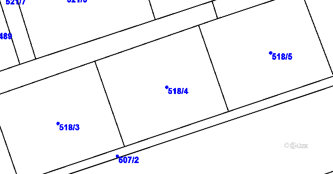 Parcela st. 518/4 v KÚ Drnholec nad Lubinou, Katastrální mapa