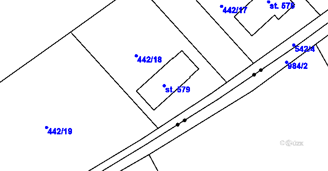 Parcela st. 579 v KÚ Drnholec nad Lubinou, Katastrální mapa
