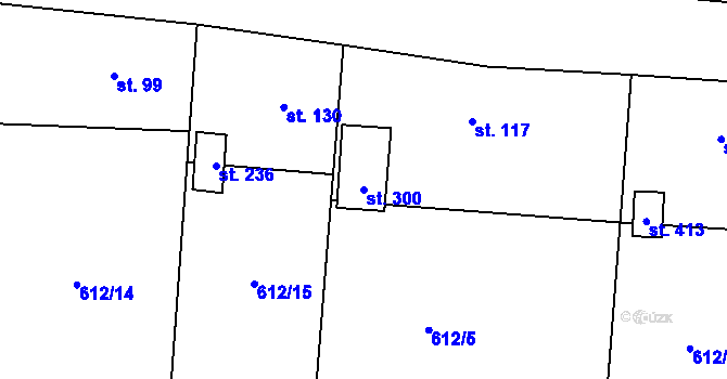 Parcela st. 300 v KÚ Větřkovice u Lubiny, Katastrální mapa