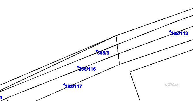 Parcela st. 368/3 v KÚ Větřkovice u Lubiny, Katastrální mapa