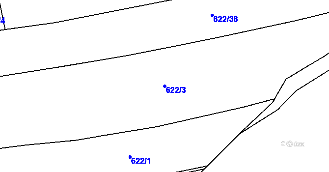 Parcela st. 622/3 v KÚ Větřkovice u Lubiny, Katastrální mapa
