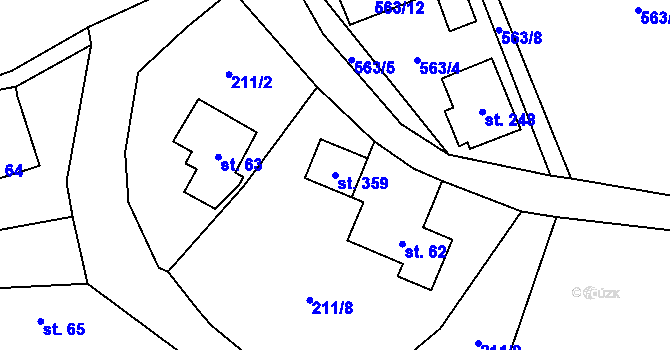 Parcela st. 359 v KÚ Větřkovice u Lubiny, Katastrální mapa