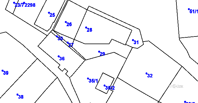 Parcela st. 29 v KÚ Lubná u Rakovníka, Katastrální mapa