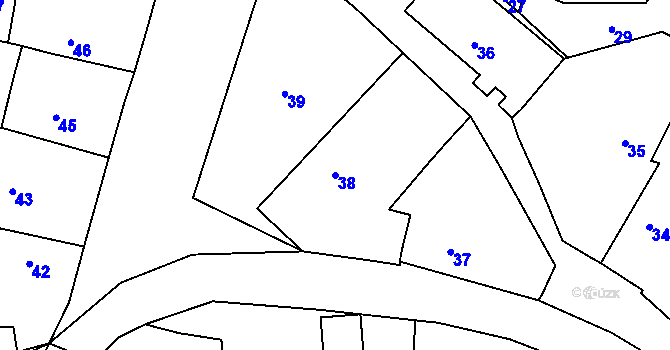 Parcela st. 38 v KÚ Lubná u Rakovníka, Katastrální mapa