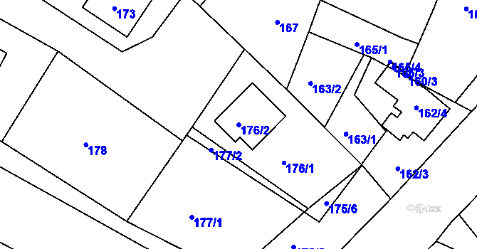 Parcela st. 176/2 v KÚ Lubná u Rakovníka, Katastrální mapa