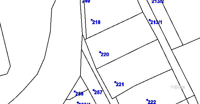 Parcela st. 220 v KÚ Lubná u Rakovníka, Katastrální mapa