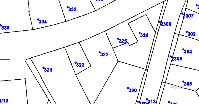 Parcela st. 322 v KÚ Lubná u Rakovníka, Katastrální mapa