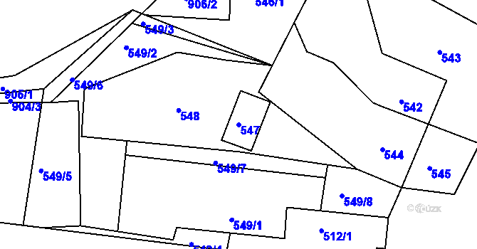 Parcela st. 547 v KÚ Lubná u Rakovníka, Katastrální mapa