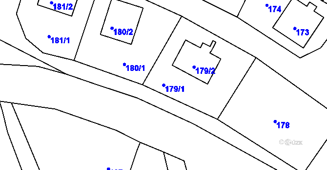 Parcela st. 179/1 v KÚ Lubná u Rakovníka, Katastrální mapa