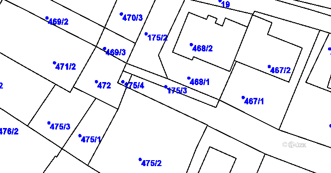 Parcela st. 175/3 v KÚ Lubná u Rakovníka, Katastrální mapa