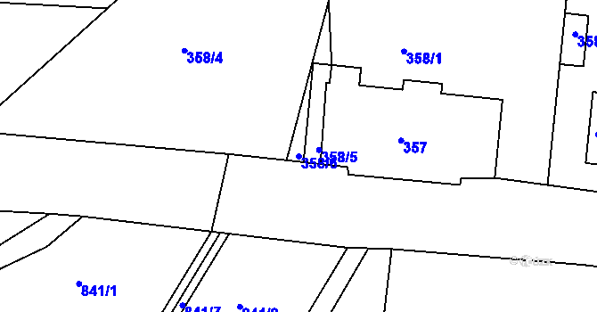 Parcela st. 358/6 v KÚ Lubná u Rakovníka, Katastrální mapa