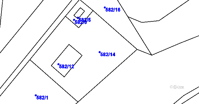 Parcela st. 582/14 v KÚ Lubná u Rakovníka, Katastrální mapa