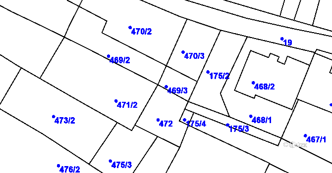 Parcela st. 469/3 v KÚ Lubná u Rakovníka, Katastrální mapa