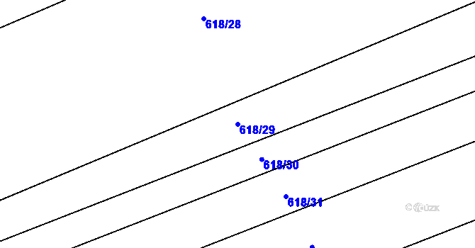 Parcela st. 618/29 v KÚ Lubná u Rakovníka, Katastrální mapa