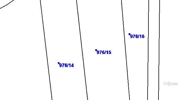 Parcela st. 976/15 v KÚ Lubná u Rakovníka, Katastrální mapa
