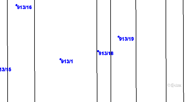 Parcela st. 913/18 v KÚ Lubná u Rakovníka, Katastrální mapa