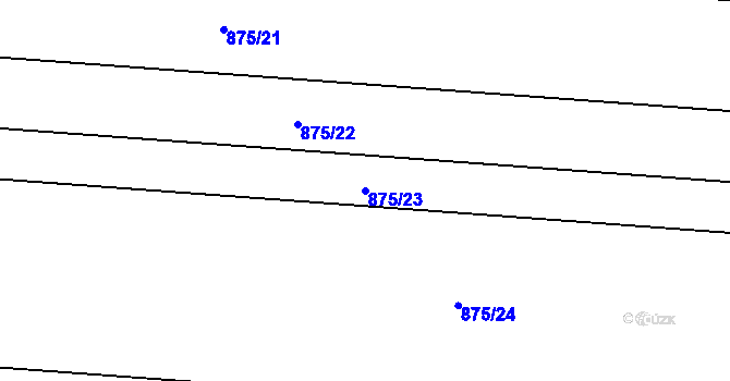 Parcela st. 875/23 v KÚ Lubná u Rakovníka, Katastrální mapa