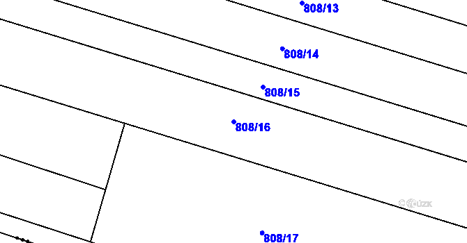 Parcela st. 808/16 v KÚ Lubná u Rakovníka, Katastrální mapa