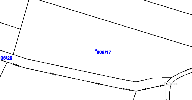 Parcela st. 808/17 v KÚ Lubná u Rakovníka, Katastrální mapa