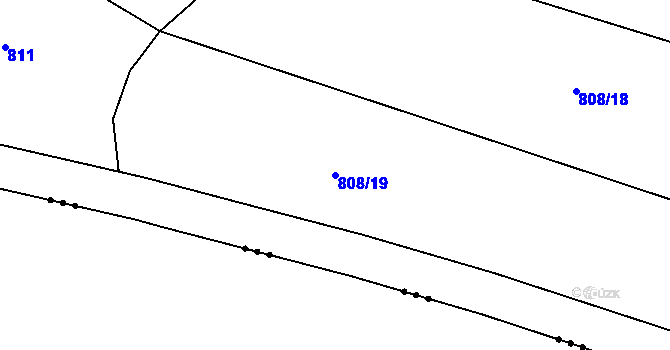 Parcela st. 808/19 v KÚ Lubná u Rakovníka, Katastrální mapa