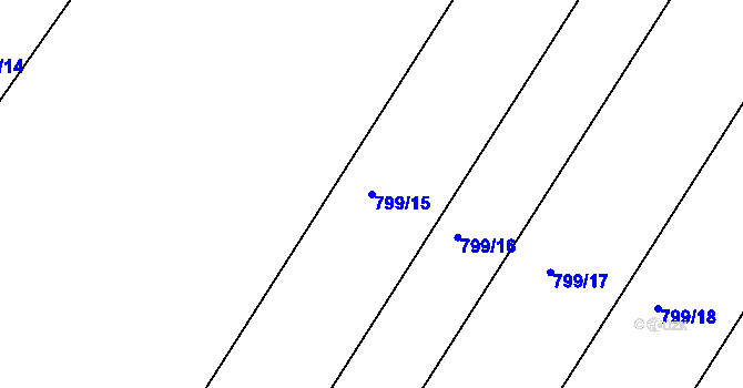 Parcela st. 799/15 v KÚ Lubná u Rakovníka, Katastrální mapa