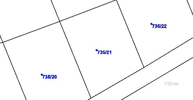 Parcela st. 735/21 v KÚ Lubná u Rakovníka, Katastrální mapa