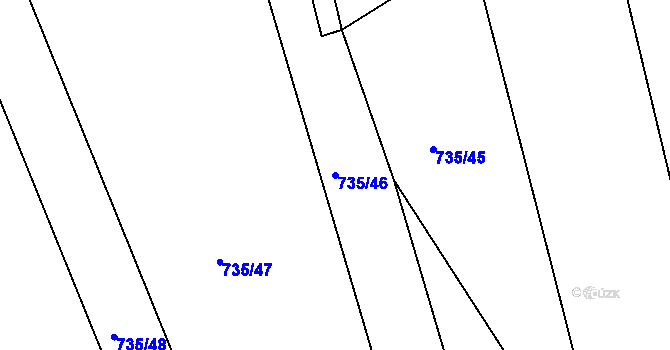 Parcela st. 735/46 v KÚ Lubná u Rakovníka, Katastrální mapa