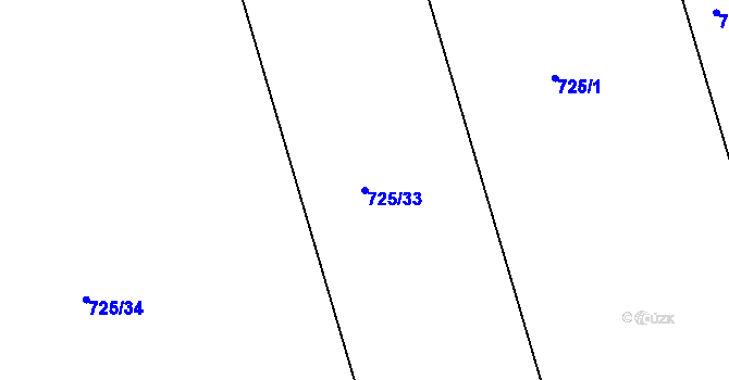 Parcela st. 725/33 v KÚ Lubná u Rakovníka, Katastrální mapa