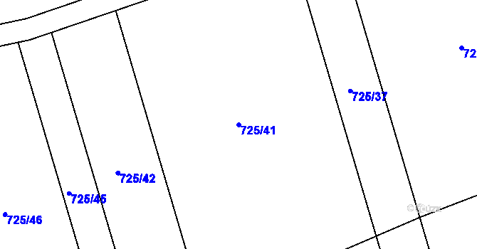 Parcela st. 725/41 v KÚ Lubná u Rakovníka, Katastrální mapa