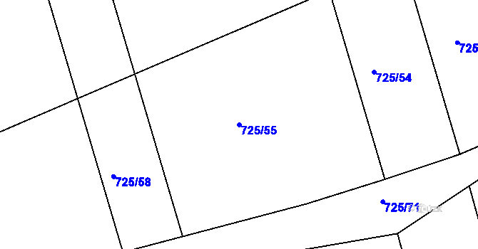 Parcela st. 725/55 v KÚ Lubná u Rakovníka, Katastrální mapa