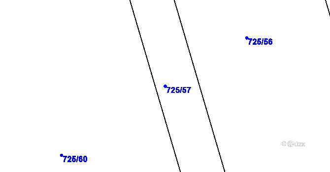 Parcela st. 725/57 v KÚ Lubná u Rakovníka, Katastrální mapa