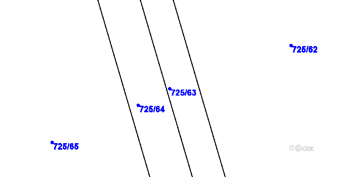 Parcela st. 725/63 v KÚ Lubná u Rakovníka, Katastrální mapa