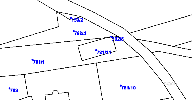 Parcela st. 781/11 v KÚ Lubná u Rakovníka, Katastrální mapa