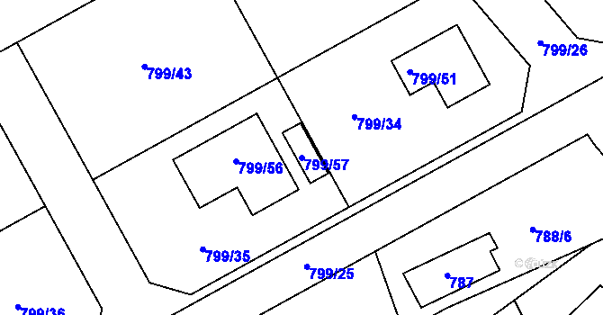 Parcela st. 799/57 v KÚ Lubná u Rakovníka, Katastrální mapa