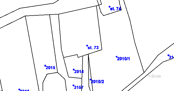Parcela st. 73 v KÚ Lubná u Poličky, Katastrální mapa