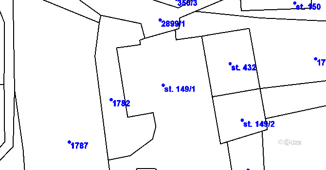 Parcela st. 149/1 v KÚ Lubná u Poličky, Katastrální mapa