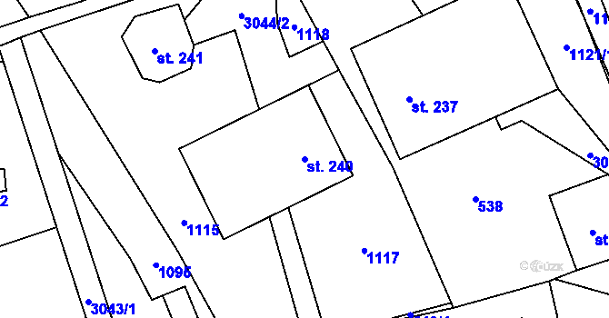 Parcela st. 240 v KÚ Lubná u Poličky, Katastrální mapa