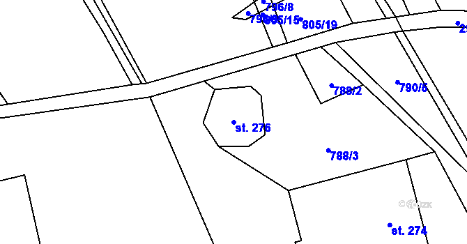 Parcela st. 276 v KÚ Lubná u Poličky, Katastrální mapa