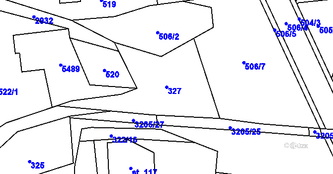 Parcela st. 327 v KÚ Lubná u Poličky, Katastrální mapa