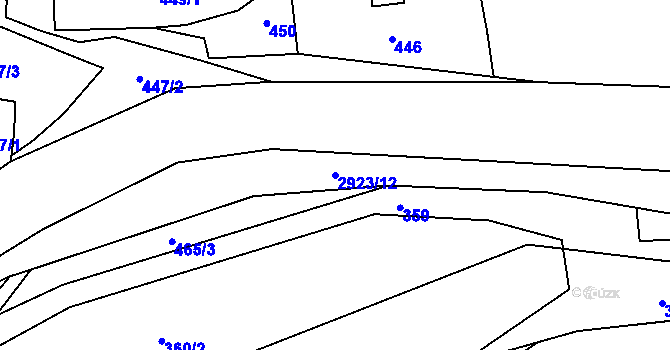 Parcela st. 2923/12 v KÚ Lubná u Poličky, Katastrální mapa