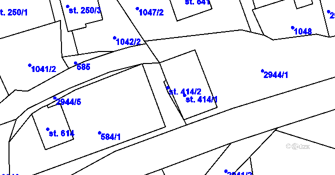 Parcela st. 414/2 v KÚ Lubná u Poličky, Katastrální mapa