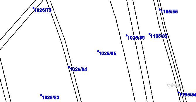 Parcela st. 1026/85 v KÚ Lubná u Poličky, Katastrální mapa