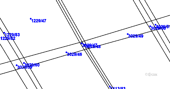 Parcela st. 3029/48 v KÚ Lubná u Poličky, Katastrální mapa