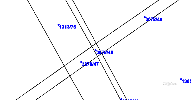 Parcela st. 3078/48 v KÚ Lubná u Poličky, Katastrální mapa