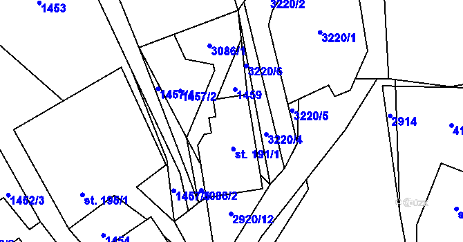 Parcela st. 191/2 v KÚ Lubná u Poličky, Katastrální mapa
